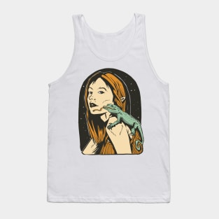 Iguana Girl Retro Iguana Lady Tank Top